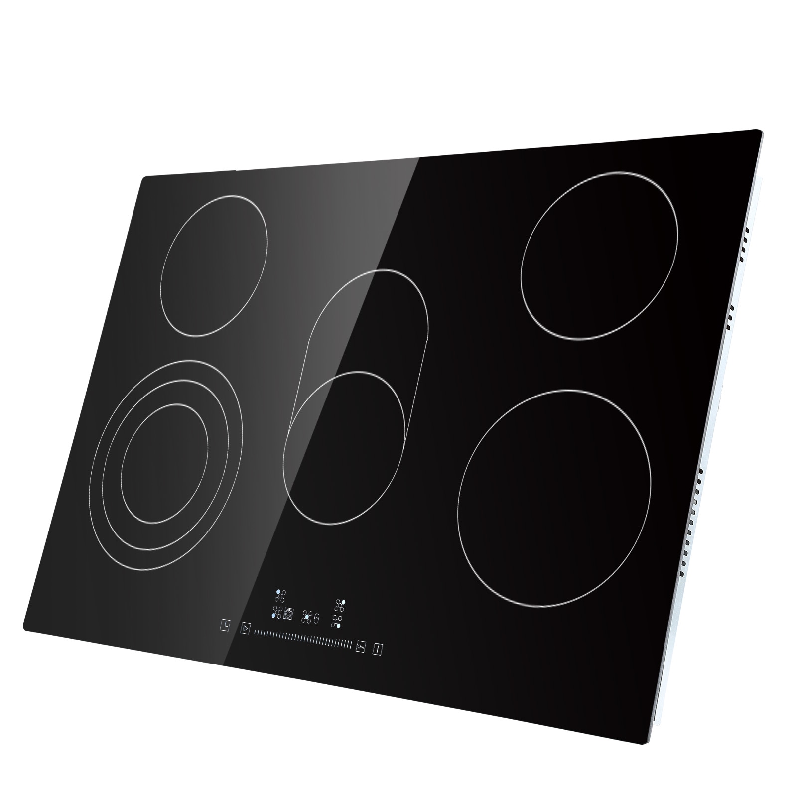 Built-in Electric Glass Cooktop 5 Burner Radiant Hob With Timer_voghion.com